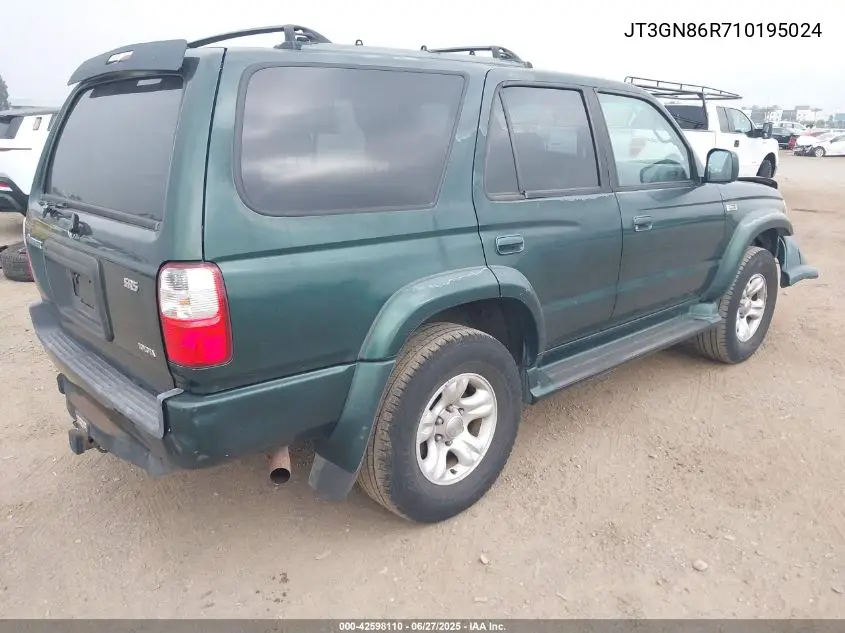 2001 Toyota 4Runner Sr5 V6 VIN: JT3GN86R710195024 Lot: 42598110
