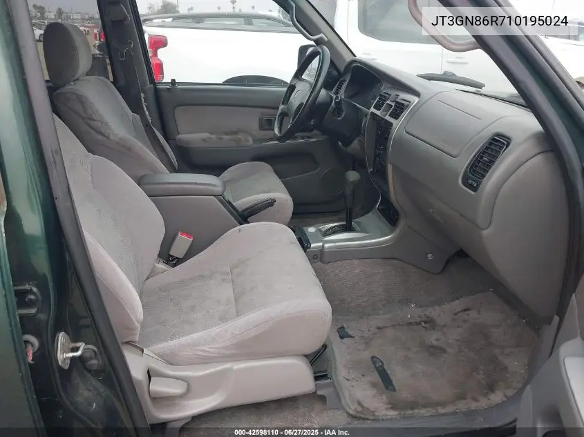 2001 Toyota 4Runner Sr5 V6 VIN: JT3GN86R710195024 Lot: 42598110
