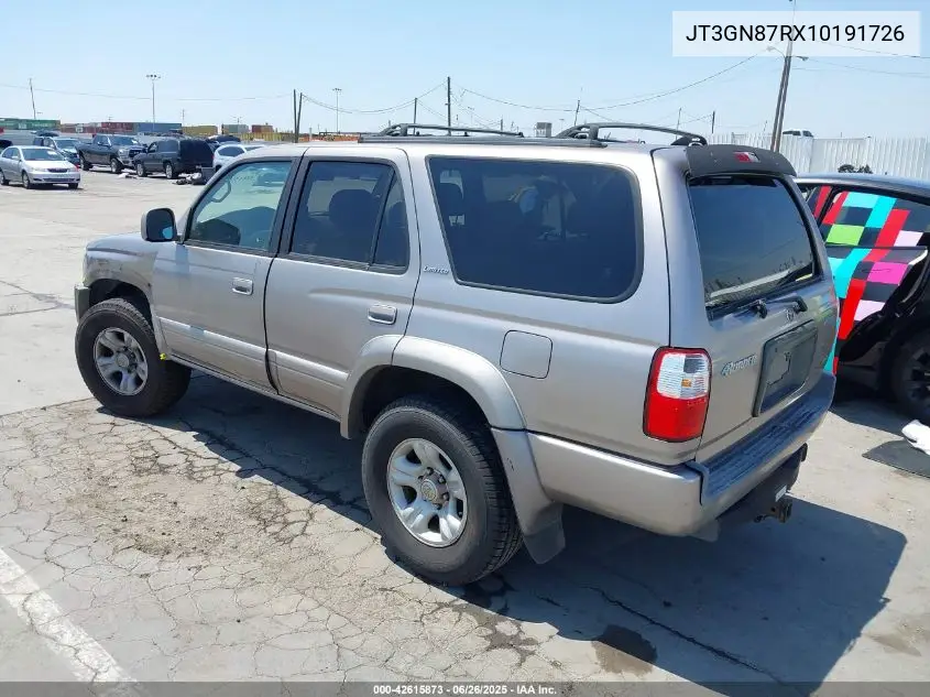 2001 Toyota 4Runner Limited V6 VIN: JT3GN87RX10191726 Lot: 42615873