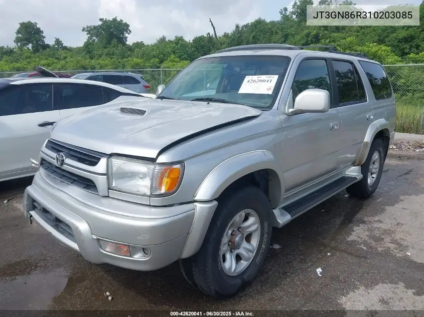 2001 Toyota 4Runner Sr5 VIN: JT3GN86R310203085 Lot: 42620041