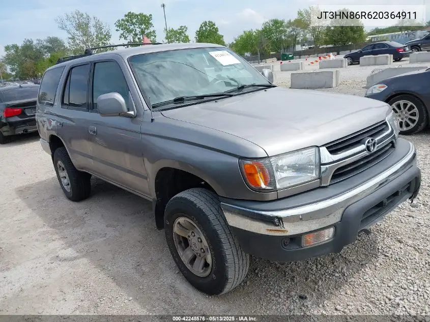 2002 Toyota 4Runner Sr5 V6 VIN: JT3HN86R620364911 Lot: 42248576