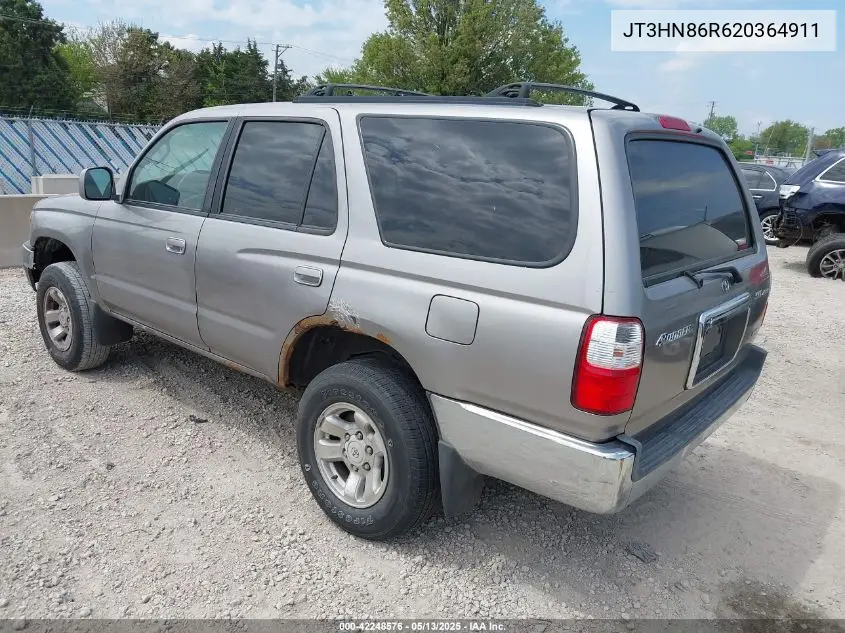 2002 Toyota 4Runner Sr5 V6 VIN: JT3HN86R620364911 Lot: 42248576