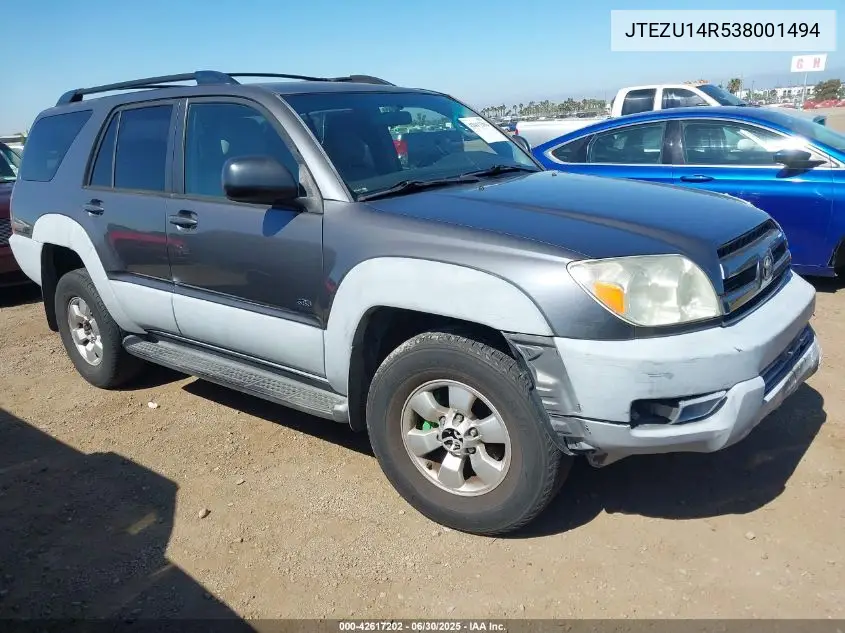 2003 Toyota 4Runner Sr5/Sport VIN: JTEZU14R538001494 Lot: 42617202