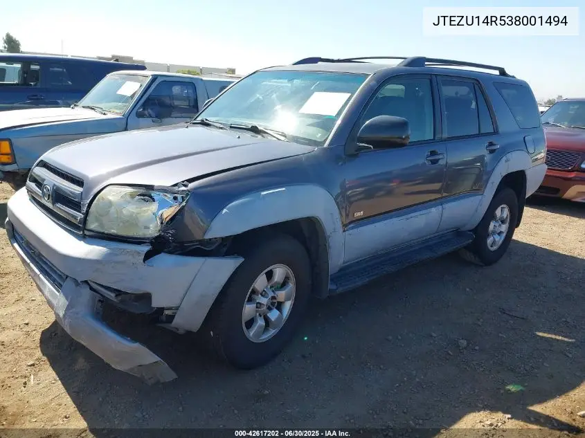 2003 Toyota 4Runner Sr5/Sport VIN: JTEZU14R538001494 Lot: 42617202