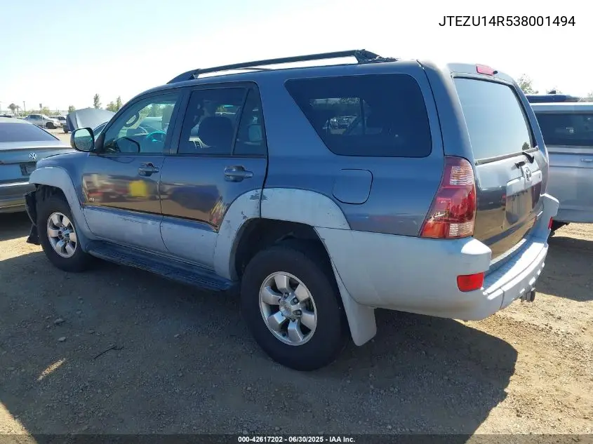 2003 Toyota 4Runner Sr5/Sport VIN: JTEZU14R538001494 Lot: 42617202