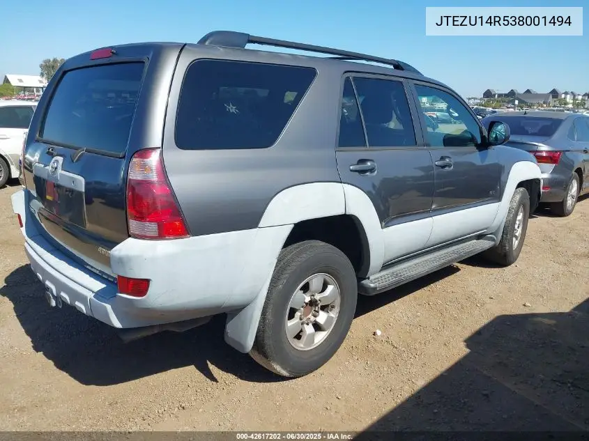 2003 Toyota 4Runner Sr5/Sport VIN: JTEZU14R538001494 Lot: 42617202