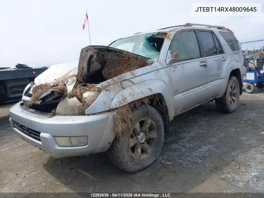 2004 Toyota 4Runner Sr5 V8 VIN: JTEBT14RX48009645 Lot: 12292638X