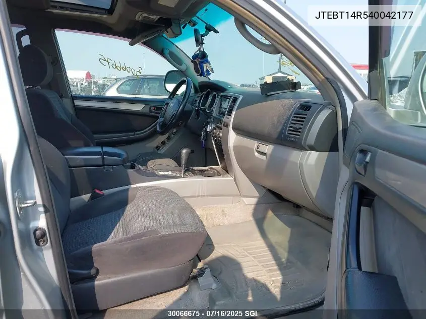2004 Toyota 4Runner Sr5/Sport VIN: JTEBT14R540042177 Lot: 30066675