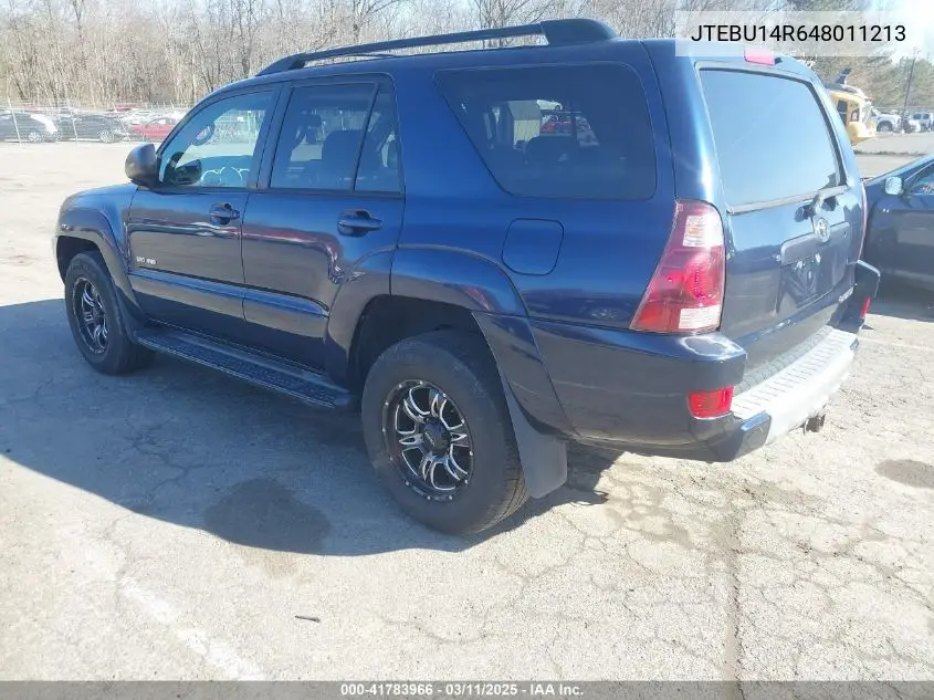 2004 Toyota 4Runner Sr5 V6 VIN: JTEBU14R648011213 Lot: 41783966