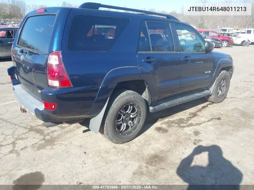 2004 Toyota 4Runner Sr5 V6 VIN: JTEBU14R648011213 Lot: 41783966