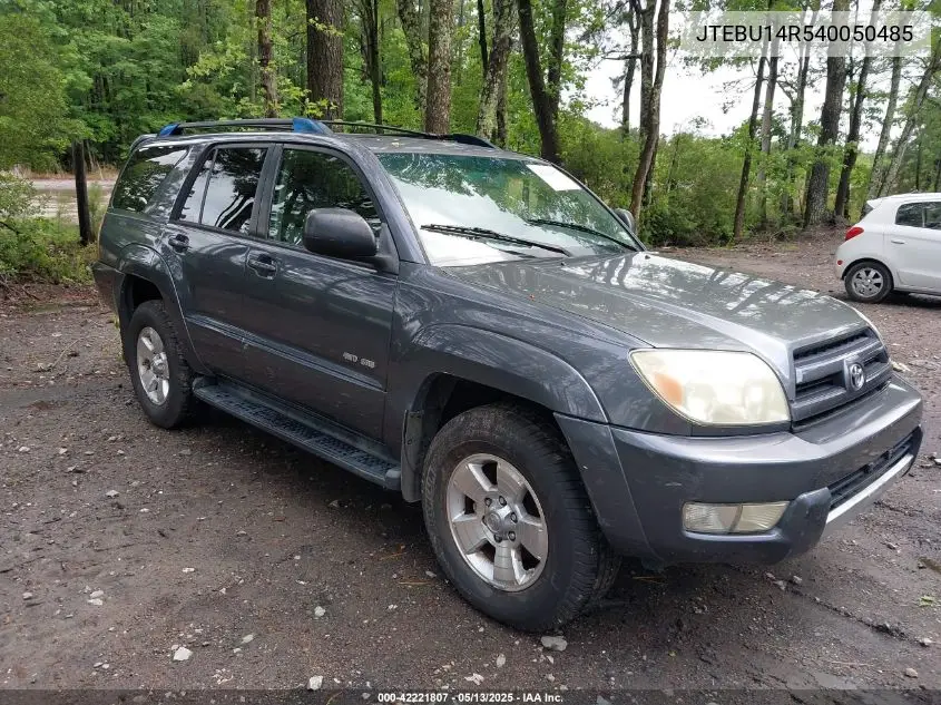 2004 Toyota 4Runner Sr5 V6 VIN: JTEBU14R540050485 Lot: 42221807