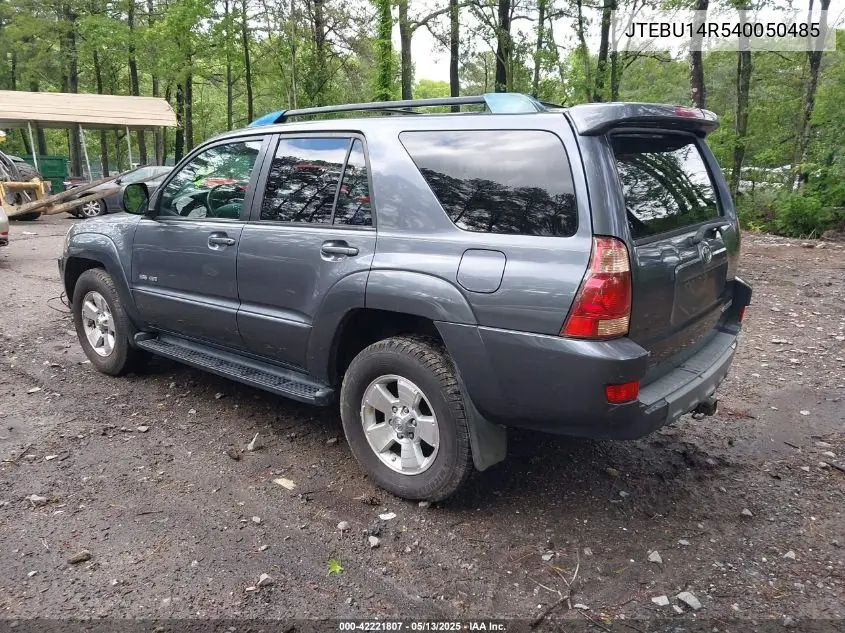 2004 Toyota 4Runner Sr5 V6 VIN: JTEBU14R540050485 Lot: 42221807