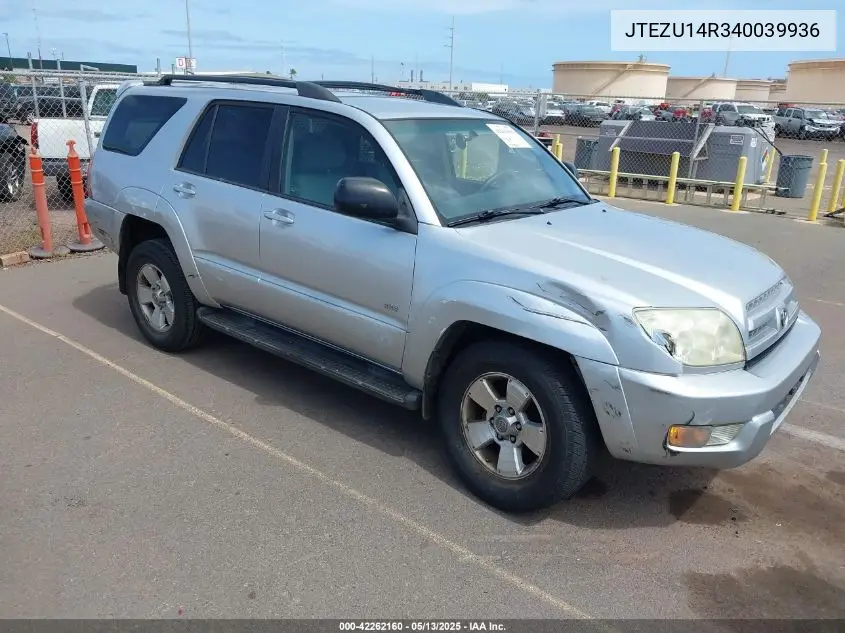 2004 Toyota 4Runner Sr5 Sport V6/Sr5 V6 VIN: JTEZU14R340039936 Lot: 42262160