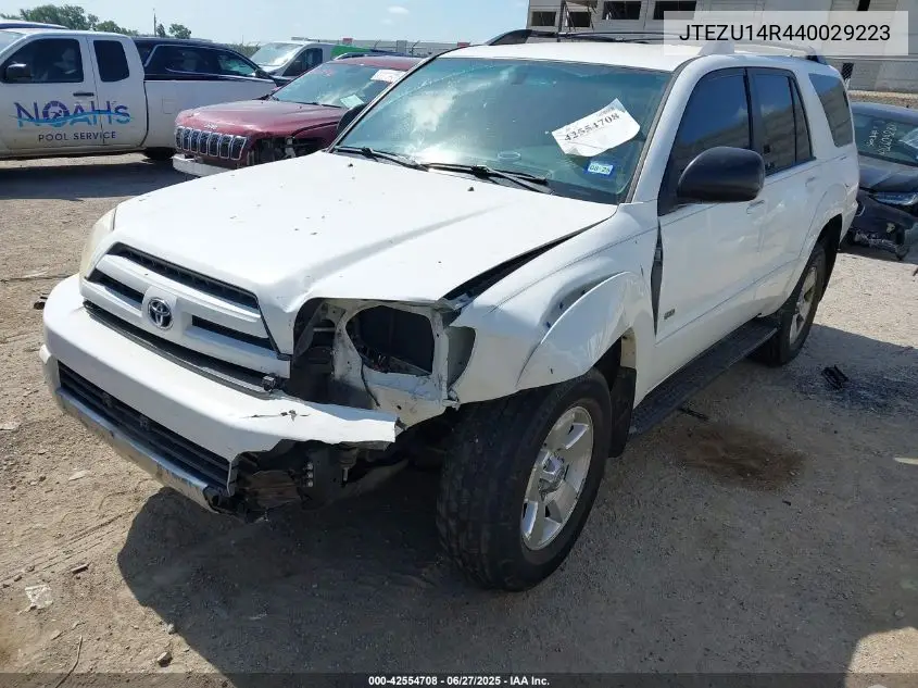 2004 Toyota 4Runner Sr5 V6 VIN: JTEZU14R440029223 Lot: 42554708