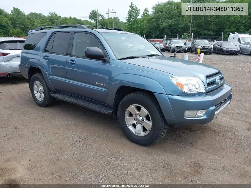 2004 Toyota 4Runner Sr5 V6 VIN: JTEBU14R348011363 Lot: 42600365