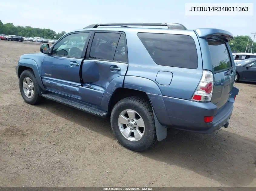 2004 Toyota 4Runner Sr5 V6 VIN: JTEBU14R348011363 Lot: 42600365