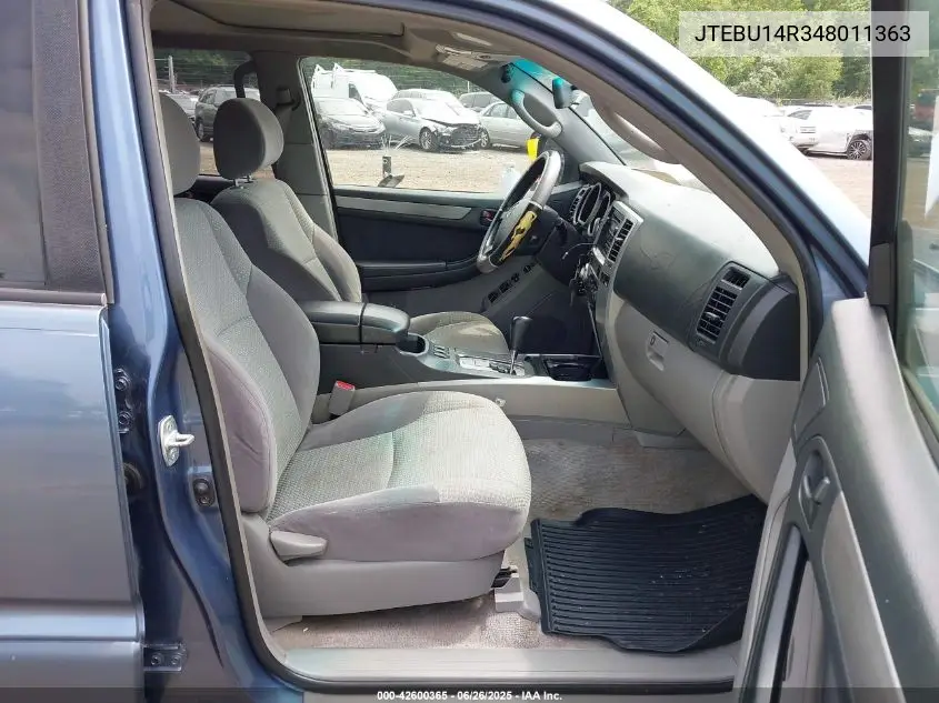 2004 Toyota 4Runner Sr5 V6 VIN: JTEBU14R348011363 Lot: 42600365