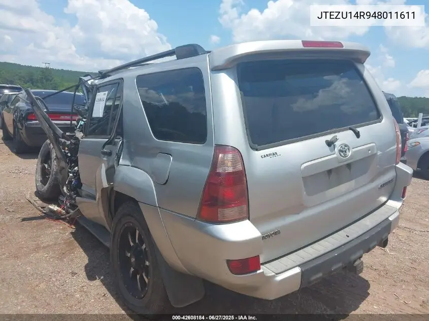 2004 Toyota 4Runner Sr5 V6 VIN: JTEZU14R948011611 Lot: 42608184