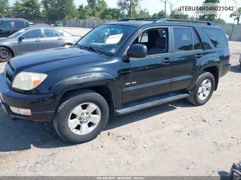 2004 Toyota 4Runner Sr5 V6 VIN: JTEBU14R048021042 Lot: 42610970