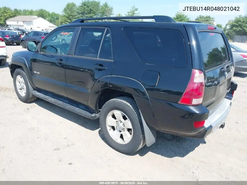 2004 Toyota 4Runner Sr5 V6 VIN: JTEBU14R048021042 Lot: 42610970