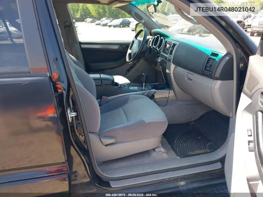 2004 Toyota 4Runner Sr5 V6 VIN: JTEBU14R048021042 Lot: 42610970