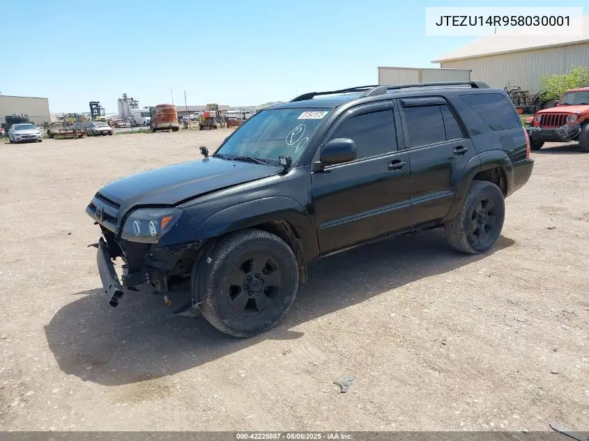 2005 Toyota 4Runner Sr5 V6 VIN: JTEZU14R958030001 Lot: 42225807