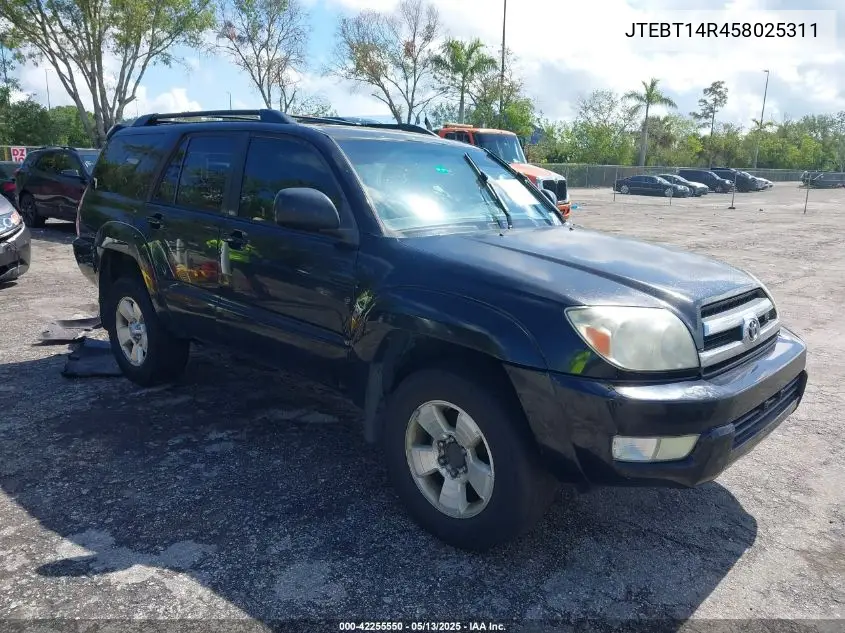2005 Toyota 4Runner Sr5 V8 VIN: JTEBT14R458025311 Lot: 42255550
