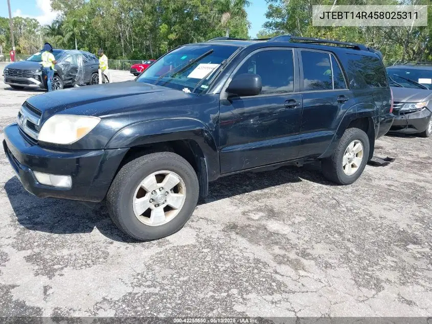 2005 Toyota 4Runner Sr5 V8 VIN: JTEBT14R458025311 Lot: 42255550
