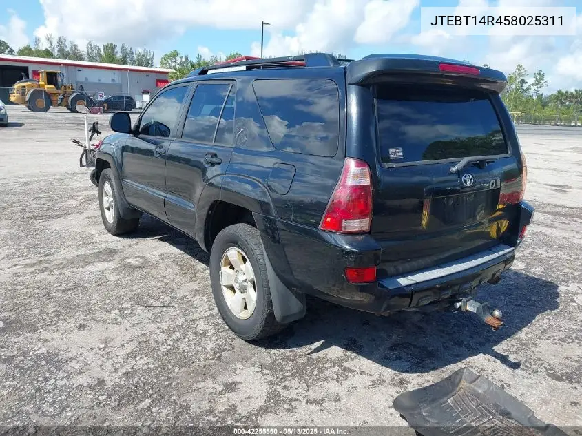 2005 Toyota 4Runner Sr5 V8 VIN: JTEBT14R458025311 Lot: 42255550
