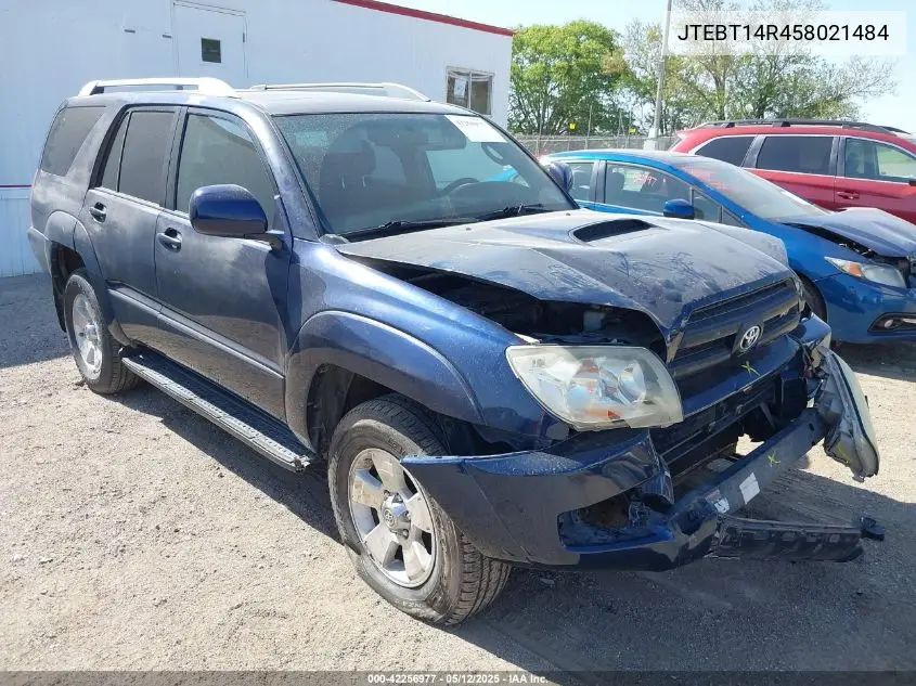 2005 Toyota 4Runner Sr5 Sport V8 VIN: JTEBT14R458021484 Lot: 42256977