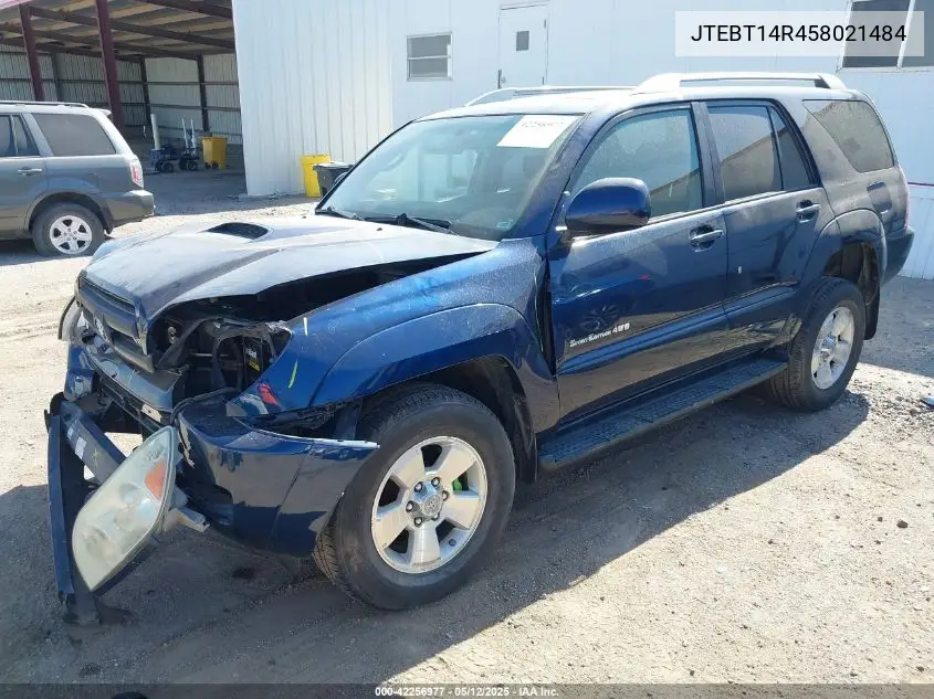 2005 Toyota 4Runner Sr5 Sport V8 VIN: JTEBT14R458021484 Lot: 42256977
