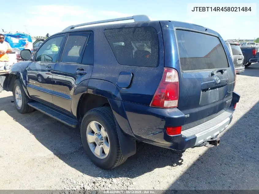 2005 Toyota 4Runner Sr5 Sport V8 VIN: JTEBT14R458021484 Lot: 42256977