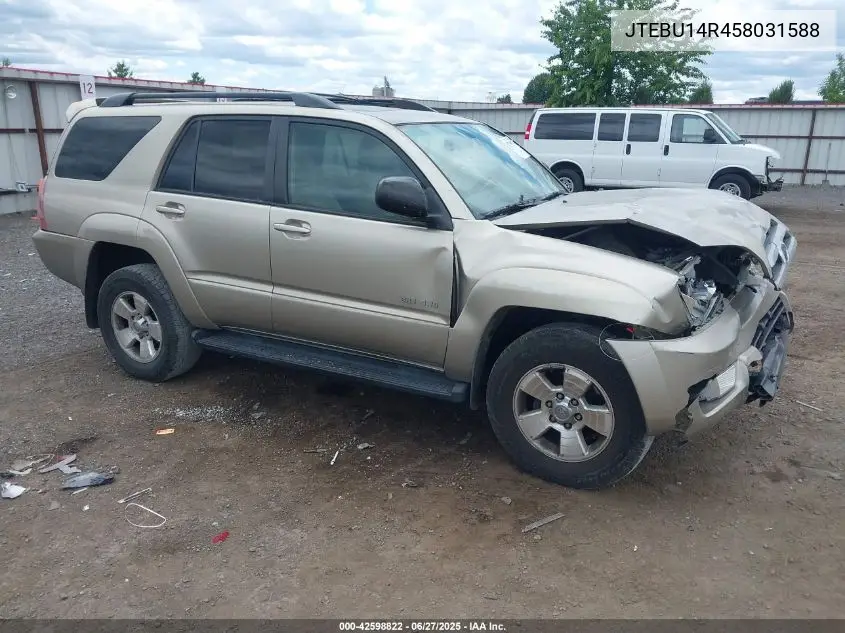 2005 Toyota 4Runner Sr5 V6 VIN: JTEBU14R458031588 Lot: 42598822