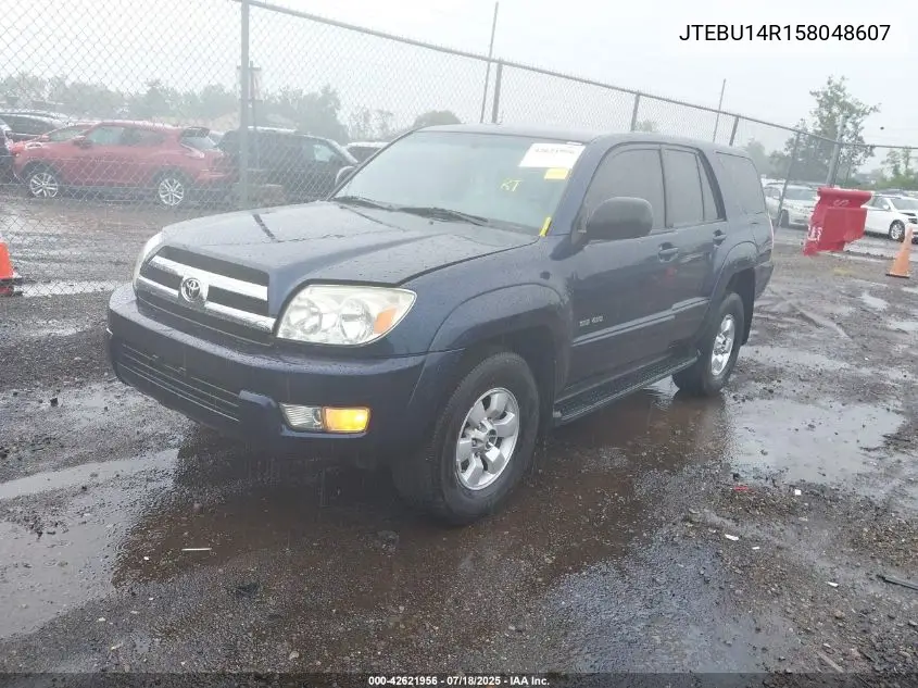 2005 Toyota 4Runner Sr5 V6 VIN: JTEBU14R158048607 Lot: 42621956