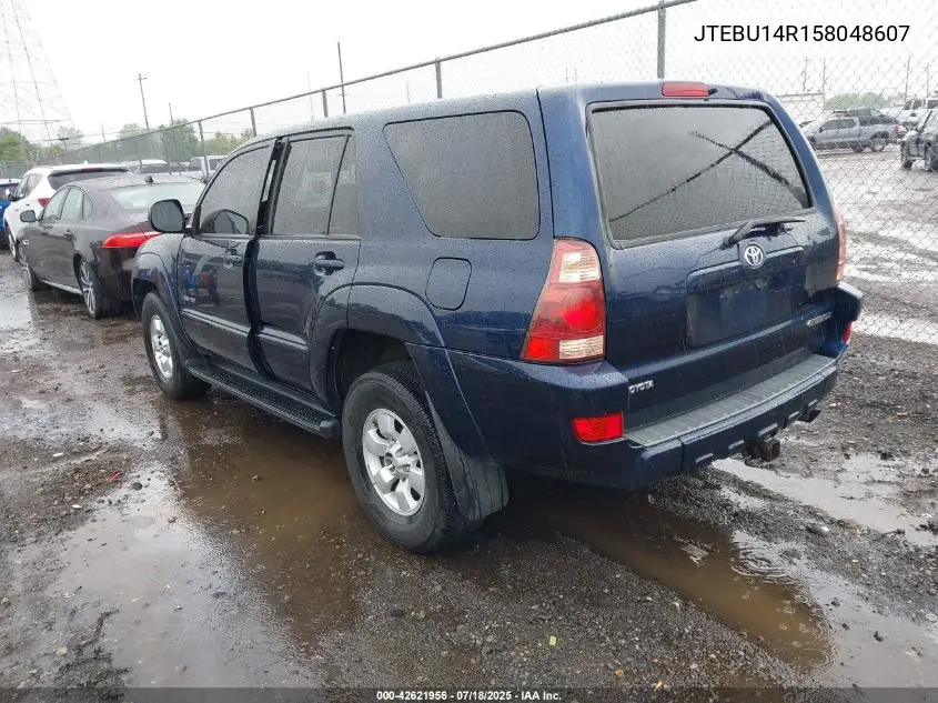2005 Toyota 4Runner Sr5 V6 VIN: JTEBU14R158048607 Lot: 42621956