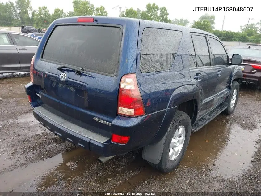 2005 Toyota 4Runner Sr5 V6 VIN: JTEBU14R158048607 Lot: 42621956