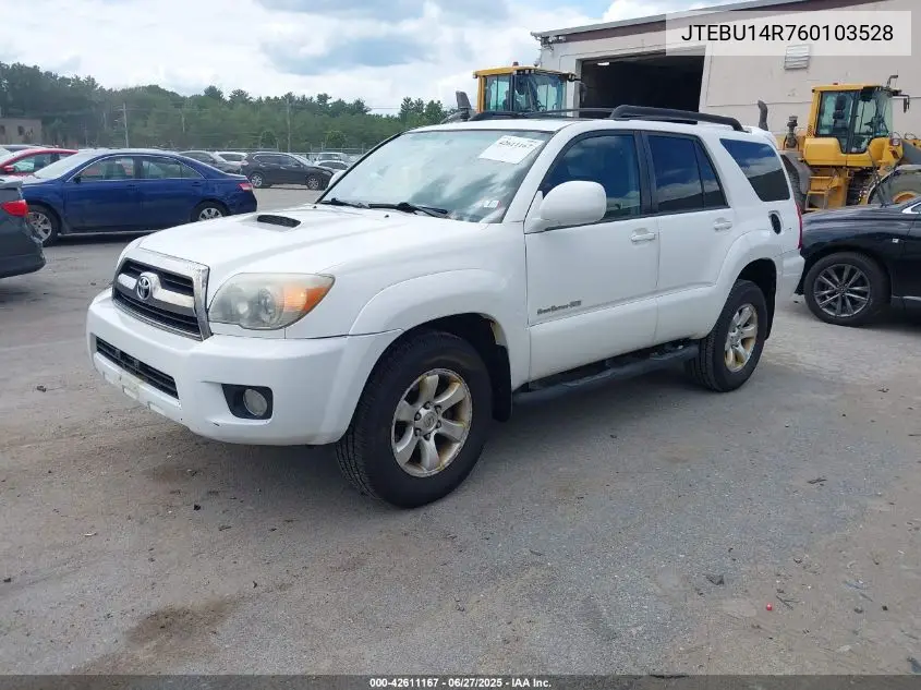2006 Toyota 4Runner Sr5 Sport V6 VIN: JTEBU14R760103528 Lot: 42611167