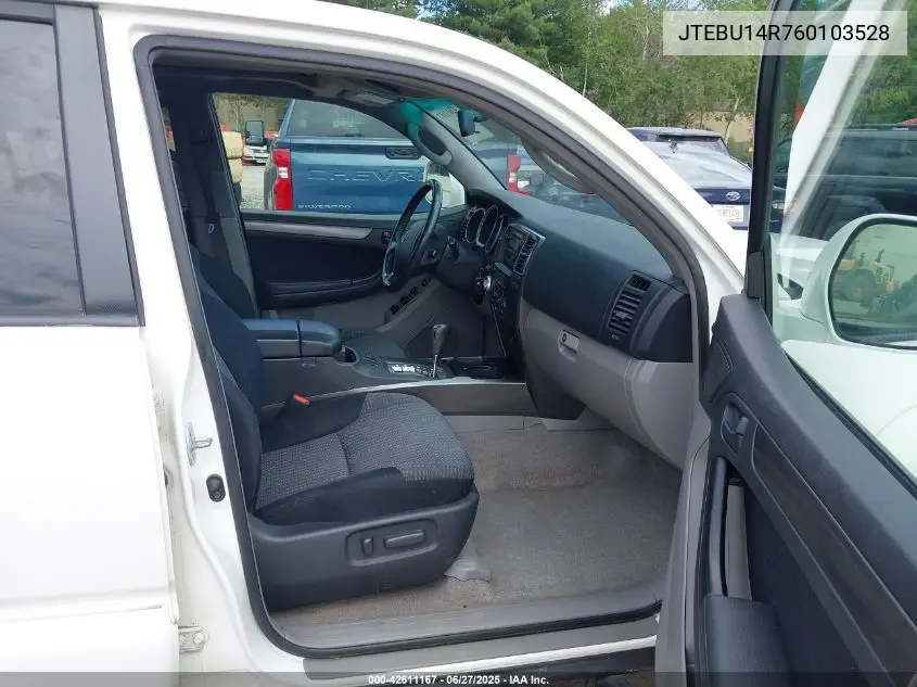 2006 Toyota 4Runner Sr5 Sport V6 VIN: JTEBU14R760103528 Lot: 42611167