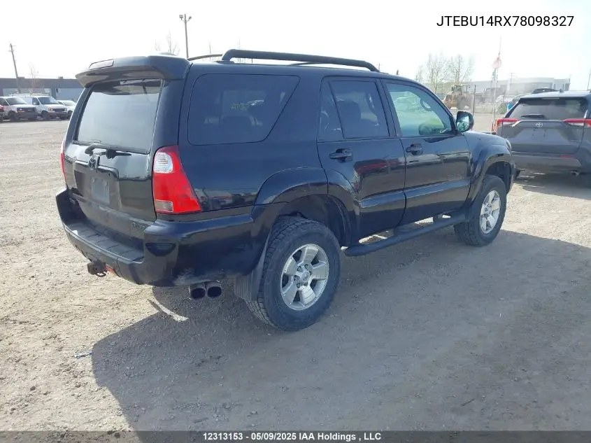 2007 Toyota 4Runner Sr5/Sport VIN: JTEBU14RX78098327 Lot: 12313153