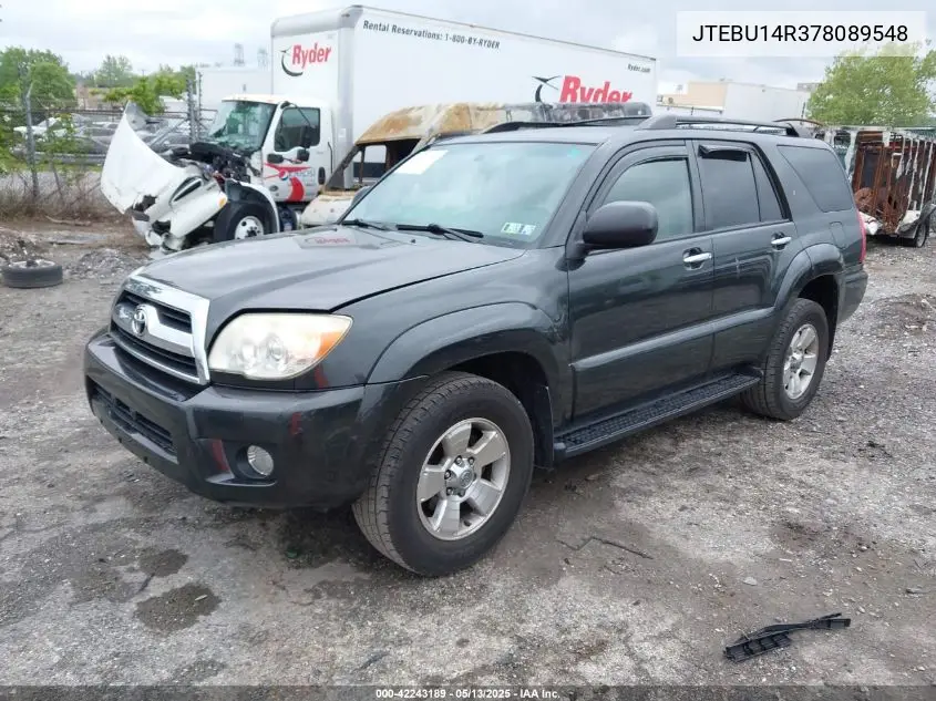 2007 Toyota 4Runner Sr5 V6 VIN: JTEBU14R378089548 Lot: 42243189