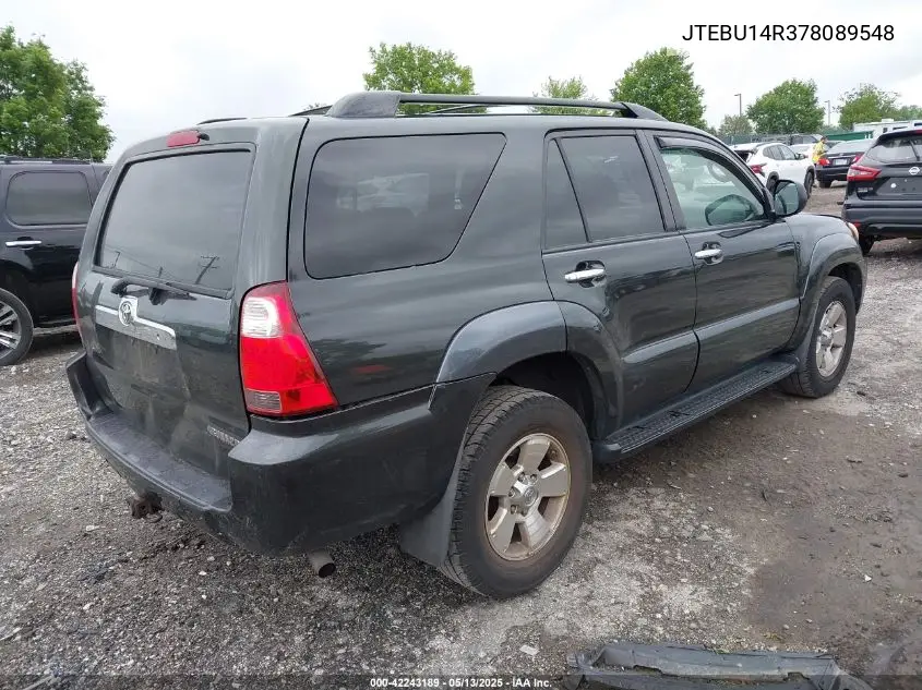 2007 Toyota 4Runner Sr5 V6 VIN: JTEBU14R378089548 Lot: 42243189
