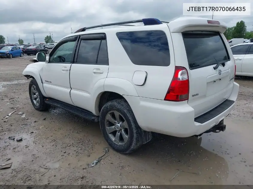 2007 Toyota 4Runner Limited V8 VIN: JTEBT17R070066435 Lot: 42257816