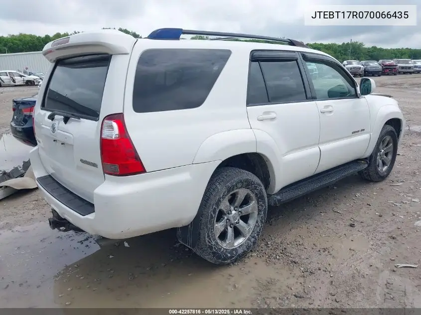2007 Toyota 4Runner Limited V8 VIN: JTEBT17R070066435 Lot: 42257816