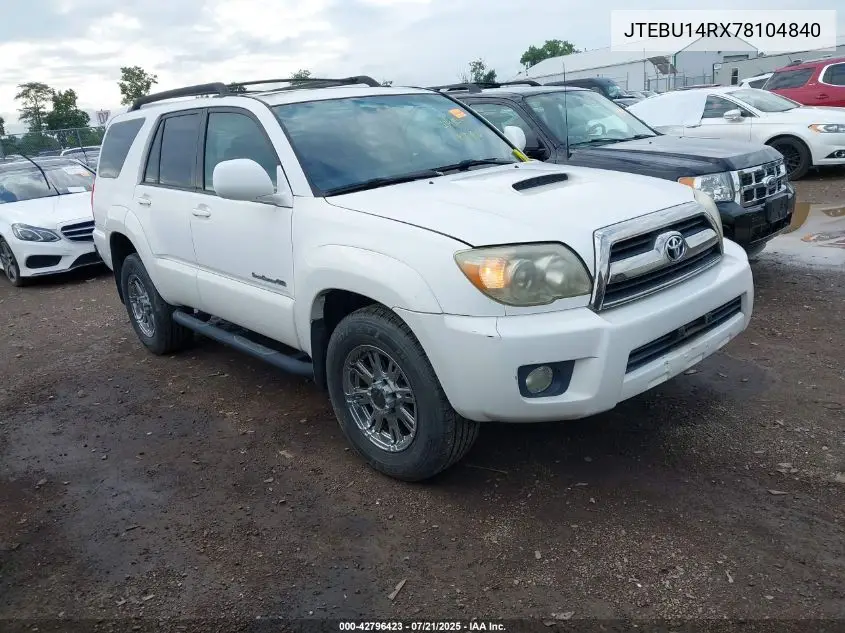 2007 Toyota 4Runner Sport V6 VIN: JTEBU14RX78104840 Lot: 42796423