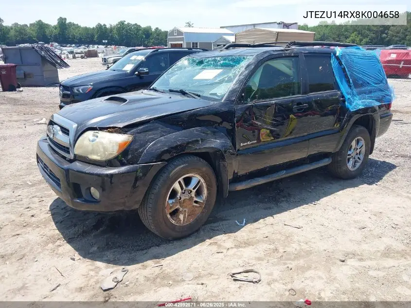 2008 Toyota 4Runner Sport V6 VIN: JTEZU14RX8K004658 Lot: 42592571