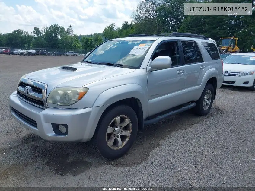 2008 Toyota 4Runner Sport V6 VIN: JTEZU14R18K015452 Lot: 42609462