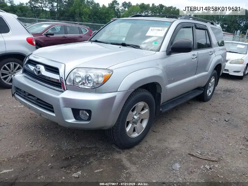 2008 Toyota 4Runner Sr5 V6 VIN: JTEBU14R58K019621 Lot: 42770617