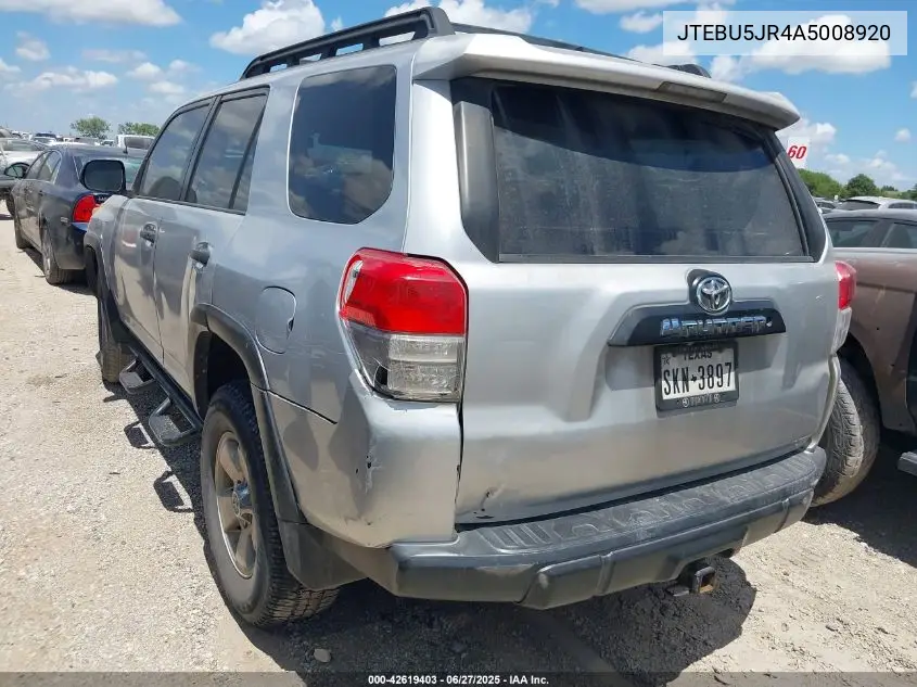 2010 Toyota 4Runner Trail V6 VIN: JTEBU5JR4A5008920 Lot: 42619403
