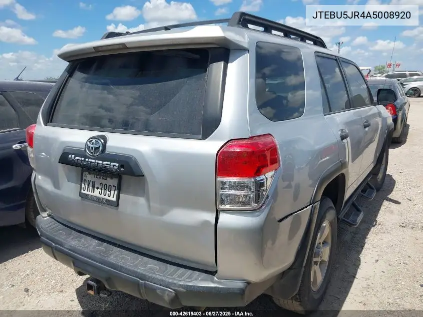 2010 Toyota 4Runner Trail V6 VIN: JTEBU5JR4A5008920 Lot: 42619403