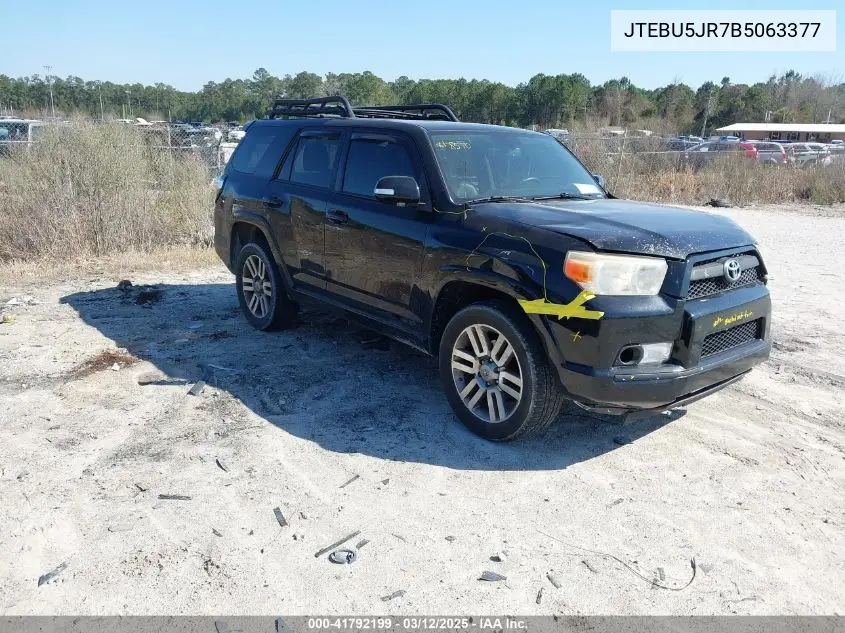 2011 Toyota 4Runner Limited V6 VIN: JTEBU5JR7B5063377 Lot: 41792199